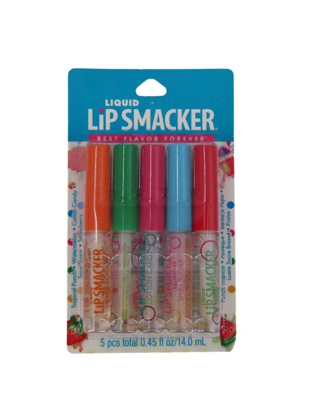 Lip Smacker Liquid Glosses 5 Pack Clear Glittered Flavored Party NEW Sealed